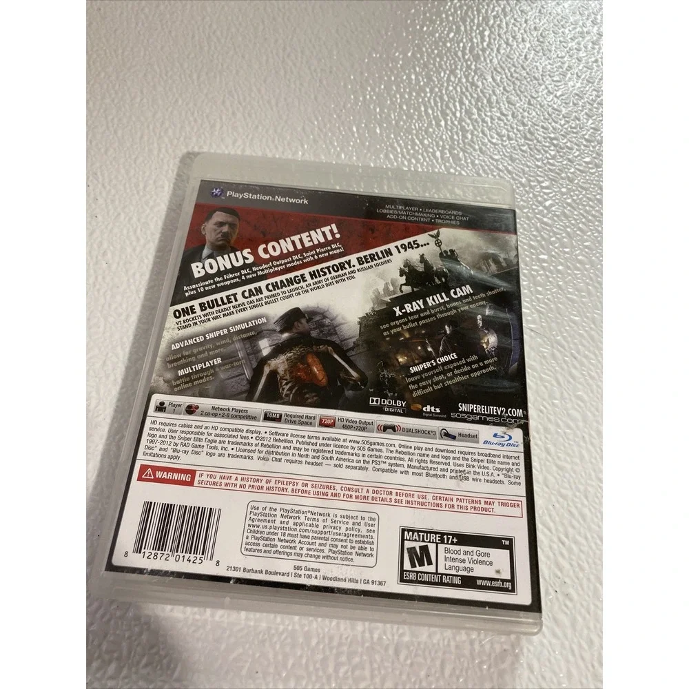 Sniper Elite V2 PlayStation 3 PS3‎ 2012 CIB Complete Black Label